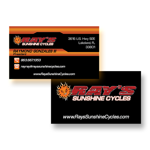 Ray's Sunshine Cycles Business Card - Front & Back