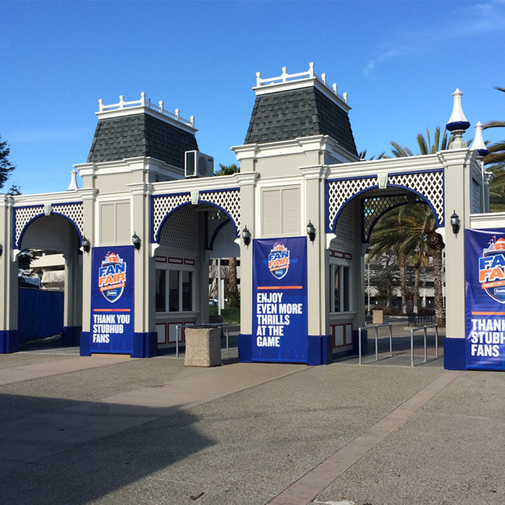 California's Great America Park Entrance with Fan Fair Signs